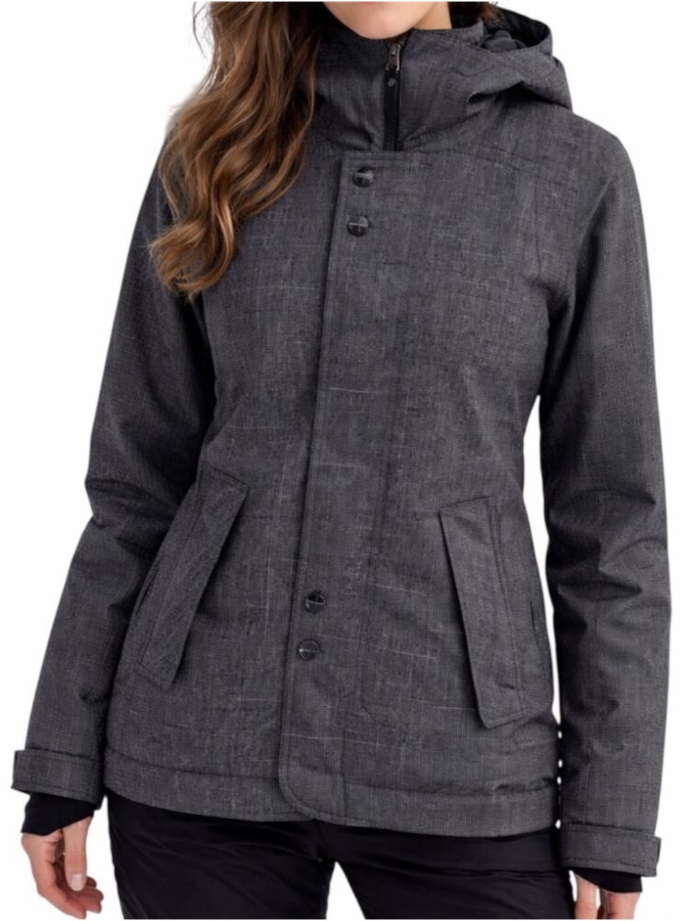 Burton Jet Set Jacket Hood ThermocoreEco Insulated DRYRIDE Slim Gray Womens XL